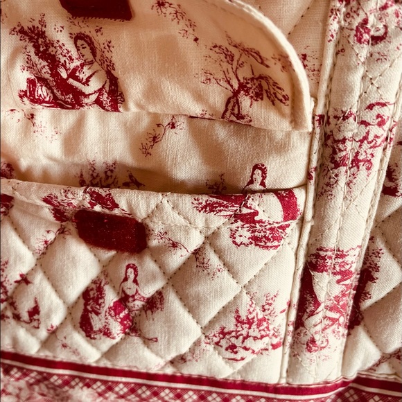 Vintage Bouvier Red Toile Victorian Print.              Russ Bertie & Co Handbag - Picture 3 of 9